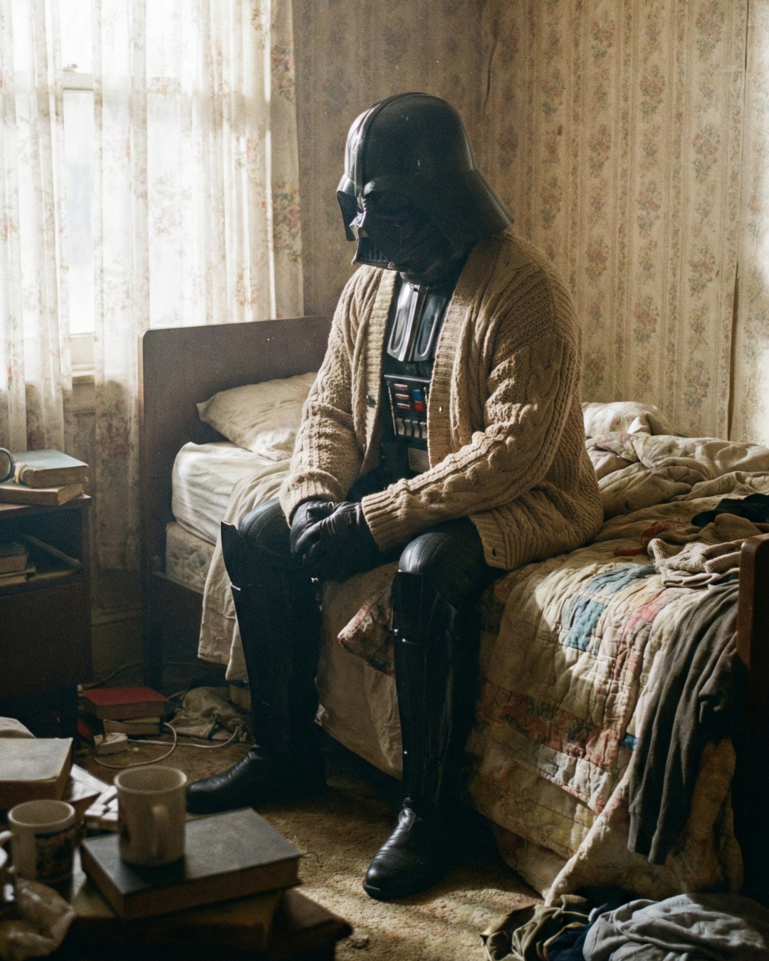 Darth Vader Monotone Live Bedroom AI Higgsfield Nano Banana Pro VEO3.